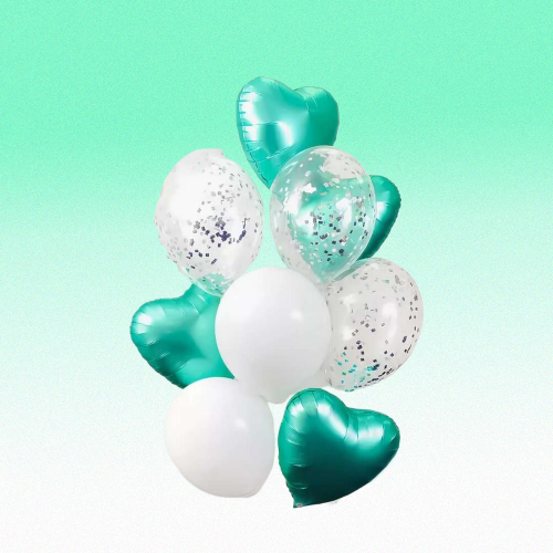Фонтан из воздушных шаров мятный