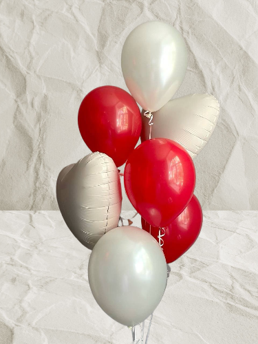 Фонтан из шаров красно-белые