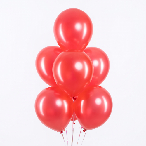 Латексный шар с гелием Красный металлик 35см