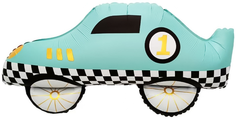Шар Фигура, Гоночная машинка, Голубой