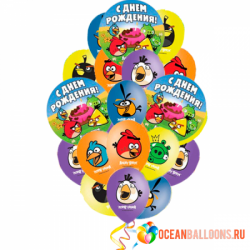 Букет «Angry Birds» из 13 воздушных шаров Angry Birds