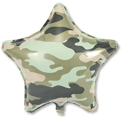 Фольгированная Звезда - шар на День защитника Отечества Камуфляж