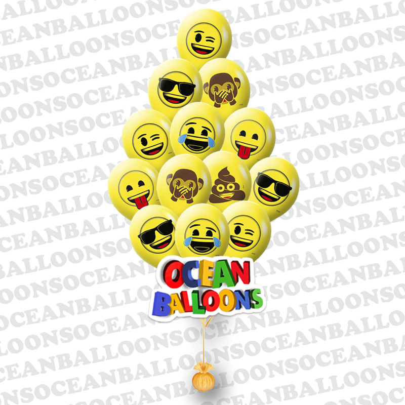 Облако Гелиевых шаров смайлы эмоции Озорные
