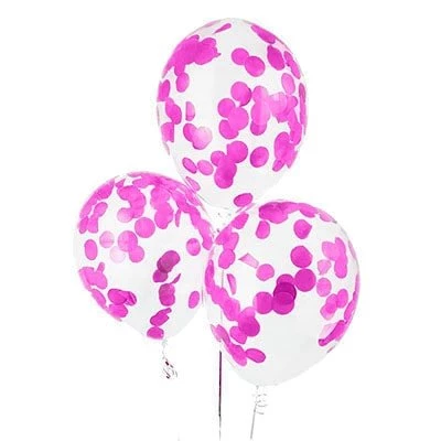 Гелиевые шары с конфетти розовые