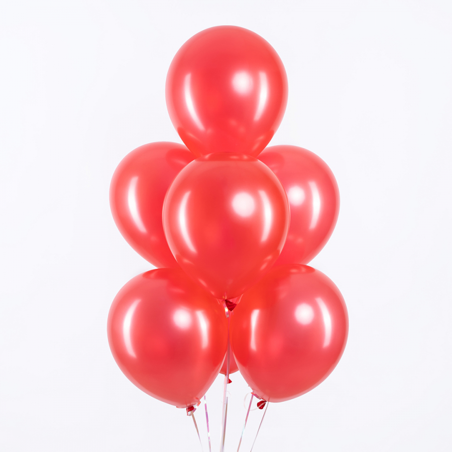 Латексный шар с гелием Красный металлик 35см
